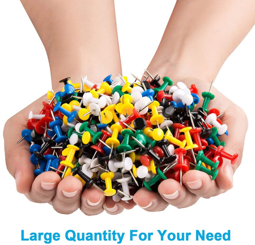 400Pcs Push Pins, Thumb Tacks for Bulletin Board, Stick Pins Thumb Tacks for Cor - Picture 4 of 7