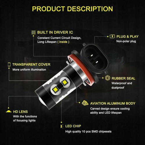 6 Piece LED Headlight Bulb High/Low Beam 6000k for 2013-2015 Ford Falcon FG-X - Picture 13 of 15