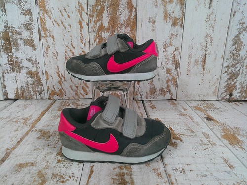 NEW BALANCE 680 W Box Girl Sz 5 /6 / 7 TODDLER SHOES Grey Suede Nike Pink EUC - Picture 4 of 18