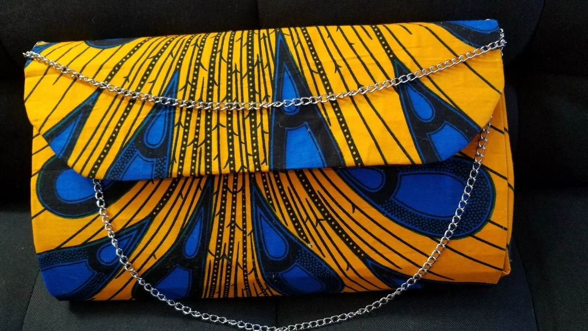 Teardrop Handmade African Print Ankara Clutch handbag Purse eBay