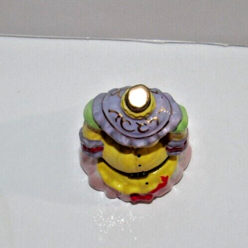 HELLE FARBEN VIKTORIANISCHES PORZELLAN SCHAUFENSTERPUPPE KLEID FORM TRINKET BOX - Bild 8 von 8