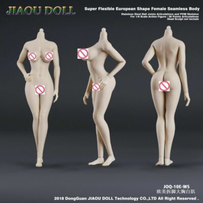 JIAOU Doll 1/6 Scale Male Super-Flexible Seamless Body 12 Inch Muscle Male Soldier Action Figure Black Skin