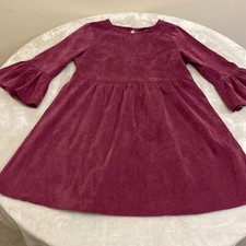 Shein Womens Maroon Corduroy Round Neck Flared Sleeve Fit & Flare Dress Size M