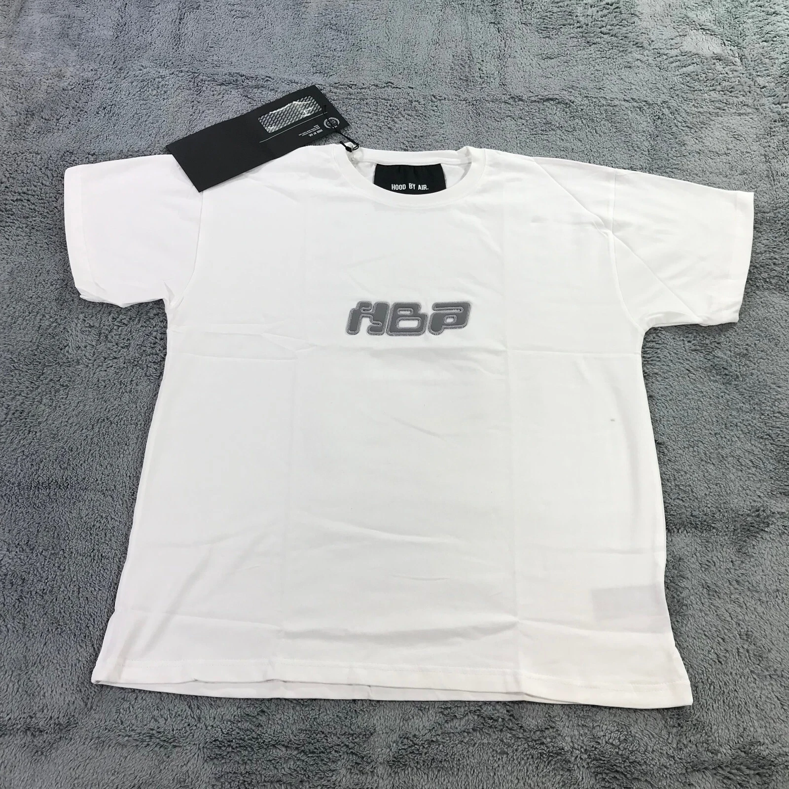 HBA (HOOD BY AIR) Camicia Hood By Air uomo media M HBA bianca grigia manica corta girocollo preppy