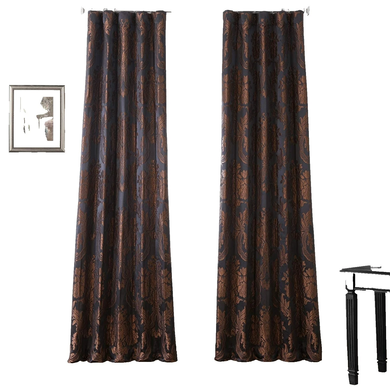 País Patrón sólido Poliéster Cortinas de Ventana