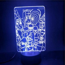 Naruto Akatsuki 7 Color LED USB Night Light 3D Lamp Anime Collectible Manga Toy