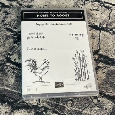 Stampin Up HOME TO ROOST rubber cling stamps set of 6 rooster friendship 149736