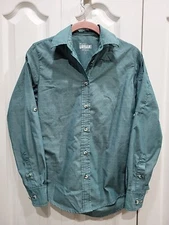 Chef Works Urban Collection Womens Small Long Sleeve Green Mist Button Up Shirt