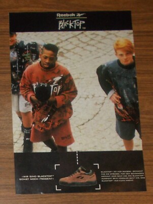 Seltene Werbung vintage REEBOK BLACKTOP Schuhe & Streetwear 1993