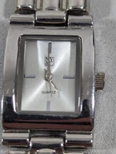 NYC Silver Tone Dial Rectangle Case Multi Cable Band Watch