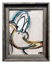 CORBELLIC DAFFY DUCK 12X16 VINTAGE CARTOON EXPRESSIONISM COLLECTIBLE HOME ART