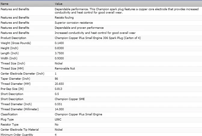 Paquete de 4 bujías de cobre Champion para 1967-1973 DAF 55 L4-1,1 L Foto 3 de 4