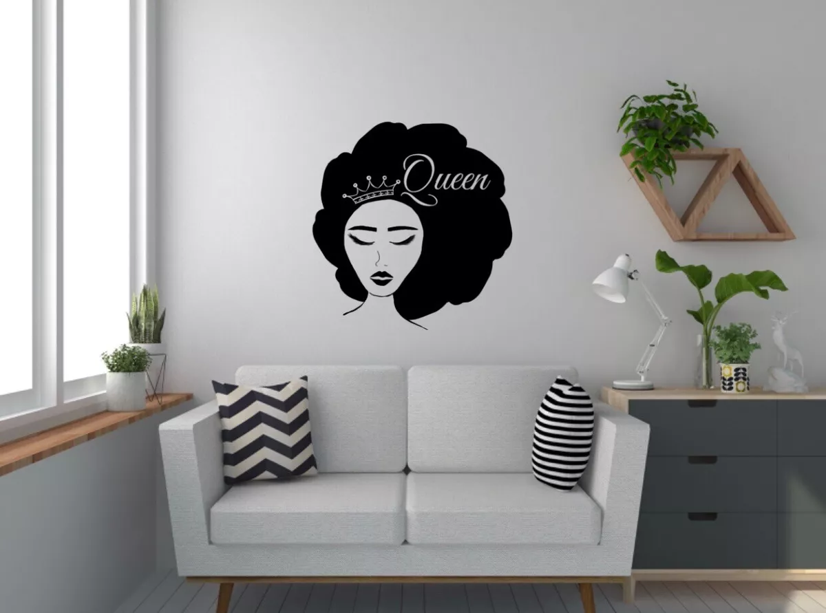 Lady Wall Decal Black Afro Salon Decor Wall Home Gift Sale | eBay