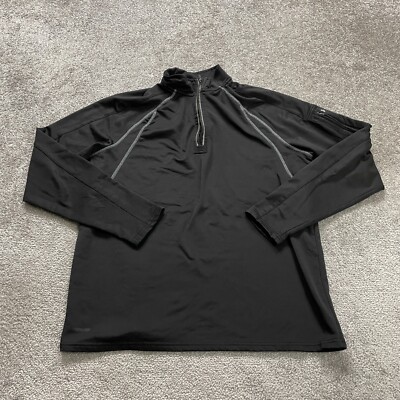 Layer 8 Qwick Dry Active Jacket Mens Large Black 1/4 Zip Raglan Sleeve Outdoor