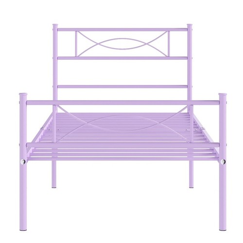 Metal Twin Bed Frame Girls Heavy Duty Storage Bowknot Headboard Easy Assemble US - Picture 11 of 11