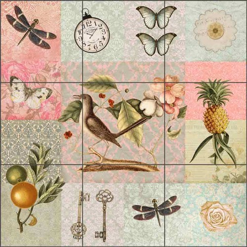 Vintage Art Tile Backsplash Haase Collage Ceramic Mural POV-AH007 - Picture 7 of 7