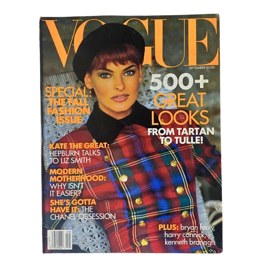 VTG Vogue Magazine September 1991 Linda Evangelista by