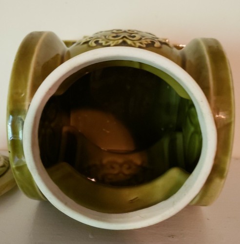 VINTAGE GREEN ANTIQUE COFFEE GRINDER CERAMIC COOKIE JAR 11.5 X 6.5 X 6' - Picture 5 of 8