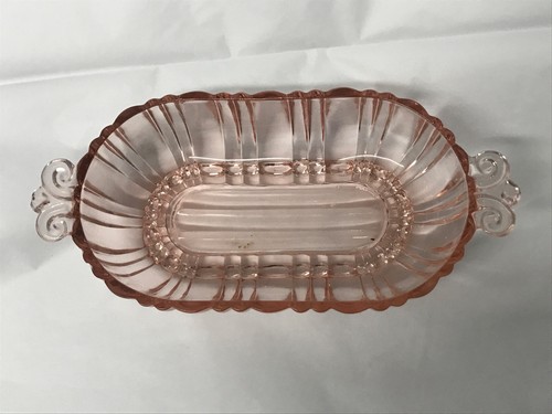 Anchor Hocking Pink Old Cafe Olive/Pickle Dish & Cambridge #445 Pink Mayo Schöpfkelle - Bild 8 von 12
