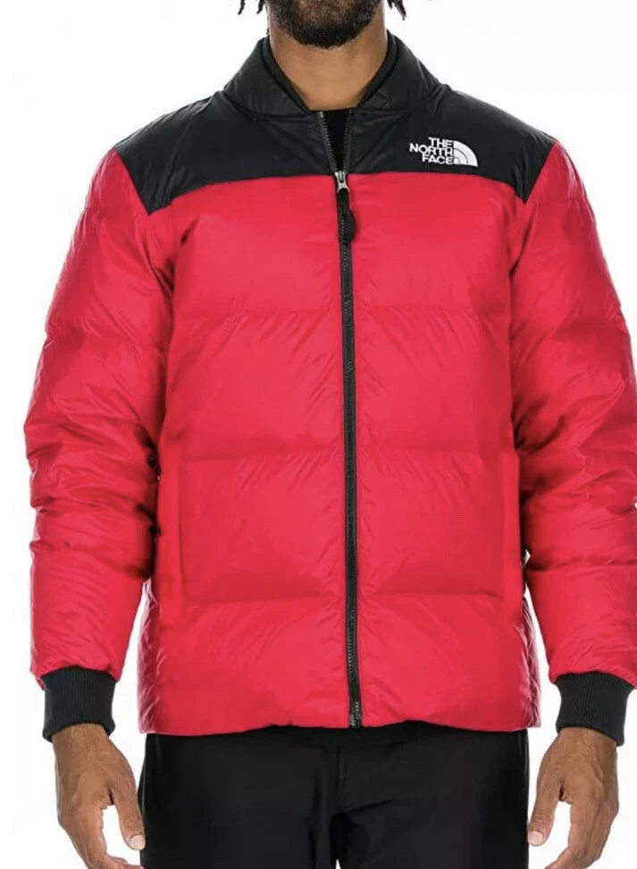 Red and black north face jacket clearance