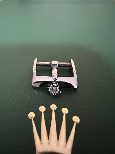 ROLEX Genuine 14mm Stainless Steel Buckle crown silver 1970s–1980s Rare - Picture 2 of 8