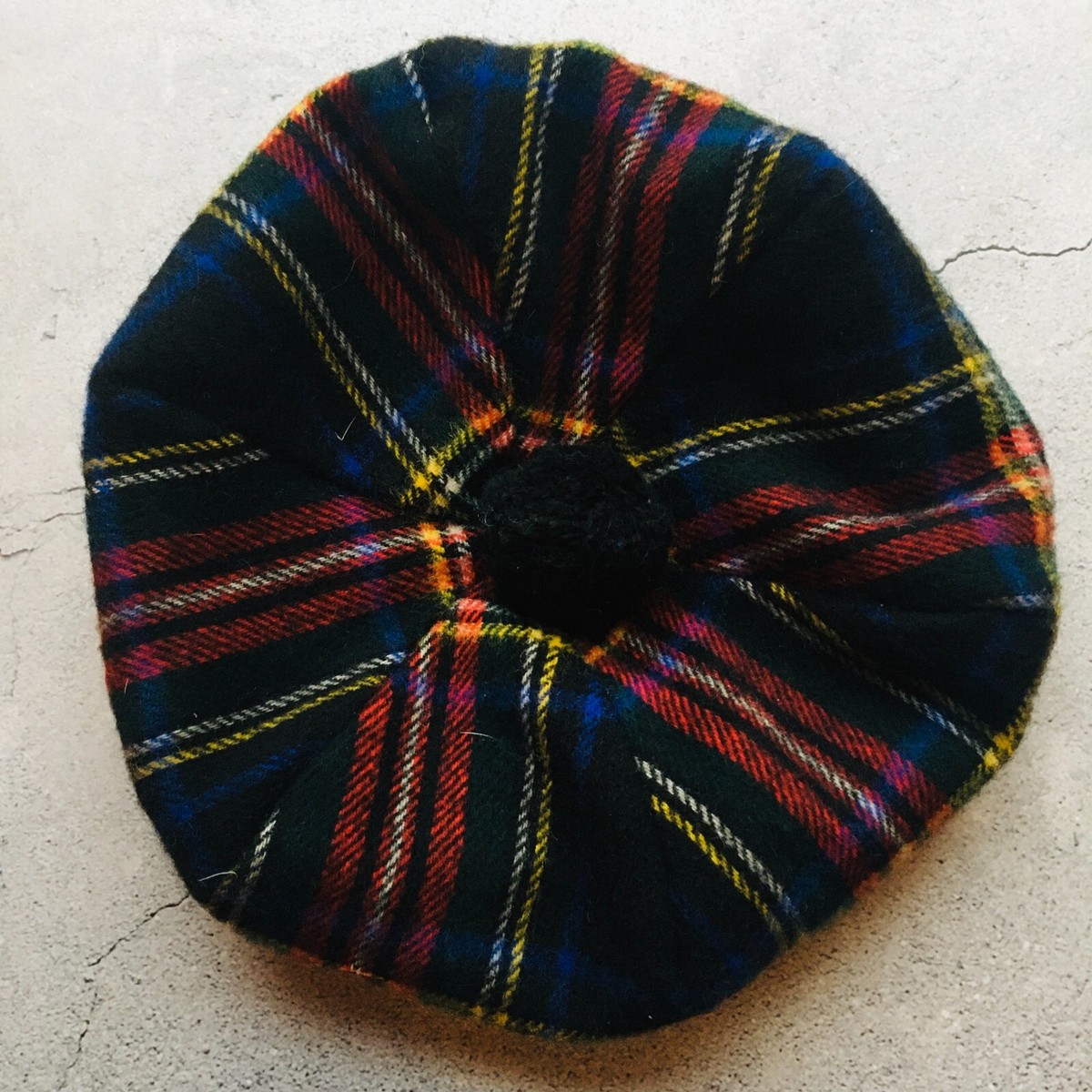 Red and Navy Made in Scotland Wool Traditional Tartan Beret