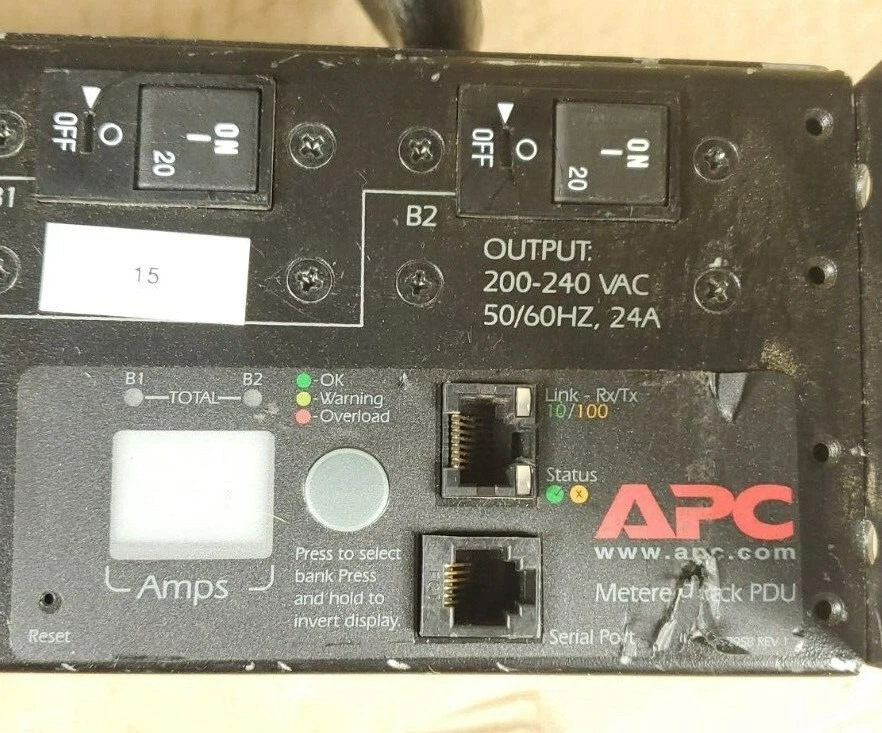 APC Metered Rack PDU 2U 208V 12x C13 4x C19 AP7811 tested working - Image 2 of 4