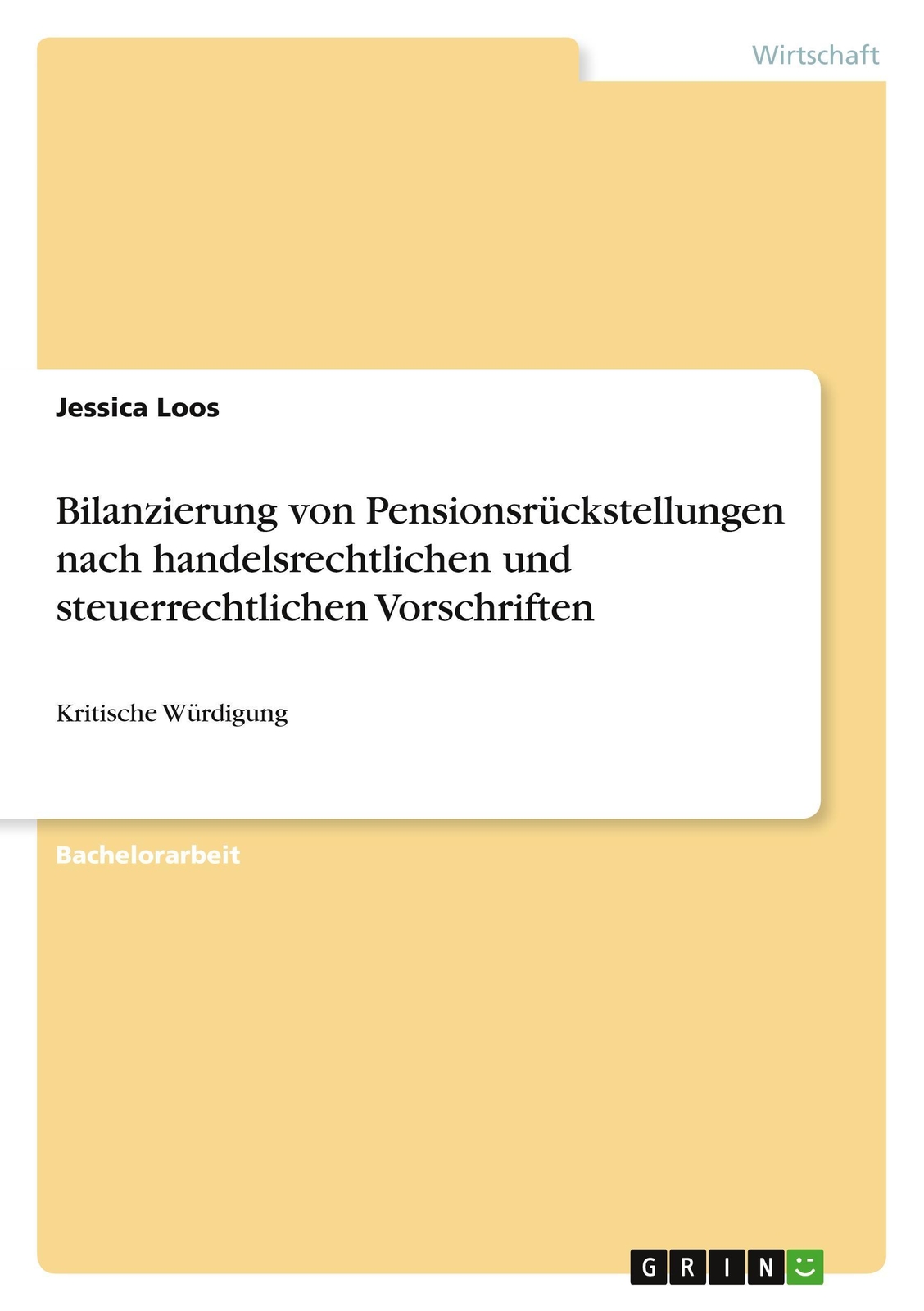 Thumbnail - Bilanzierung Von Pensionsrückstellungen Nach Handelsrechtlichen Und