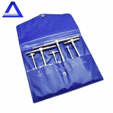 6PCS Precision Telescoping Gage 5/16" - 6" Measure T Bore Hole Gauges W/ Pouch