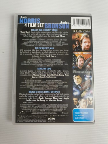 4 Films Charles Bronson Chuck Norris Logan’s War President’s Man Family Of Cops - Picture 2 of 2