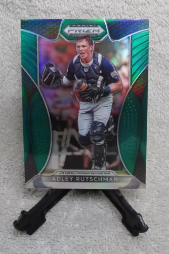 ADLEY RUTSCHMAN 2019 Prizm Draft GREEN PRIZMS REFRACTOR Rookie Card #100 ORIOLES