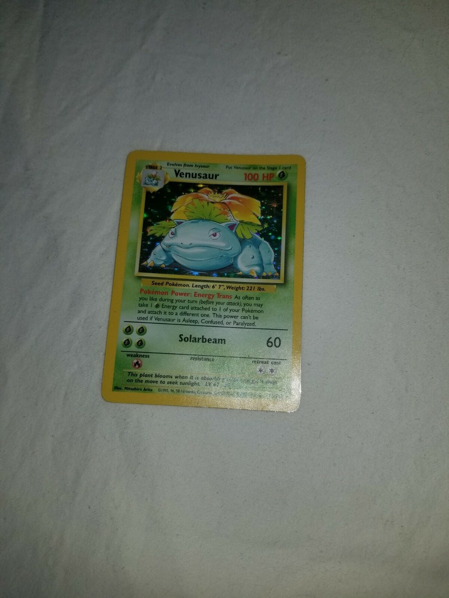 venusaur pokemon card base set 15/102 Mint Captured in a crystal Star Holo 1st Edition Venusaur