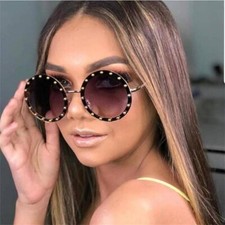 Round Sunglasses Women Studded Fashion Shades Designer Sun Glasses Retro Lentes