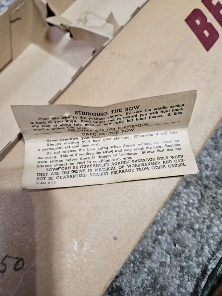 Juego de tiro con arco campeón arco arco largo Ben Pearson 446 60" principios de los 60 Pine Bluff, Arkansas Foto 3 de 4