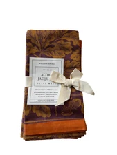 Williams Sonoma 4 Placemats Acorn Jacquard Multicolor NWT Cotton/Linen