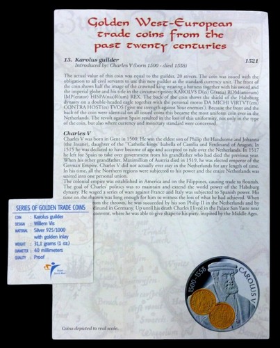 Netherlands Antilles 10 Gulden 2001 Silver Proof with Gold Trade coin Guilder ! - Picture 3 of 3