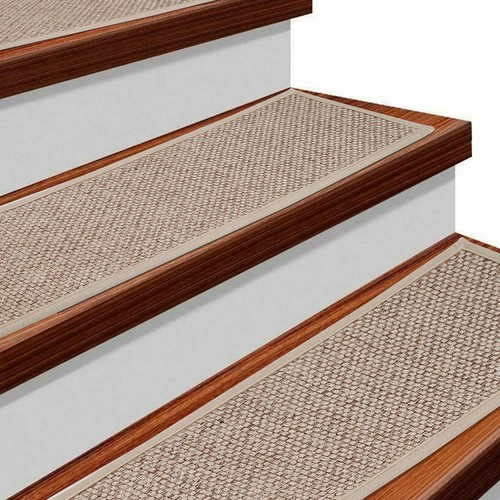4Pcs Natural Linen Stair Treads Anti-Slip Indoor Stair Runner Carpet·- - Picture 8 of 11