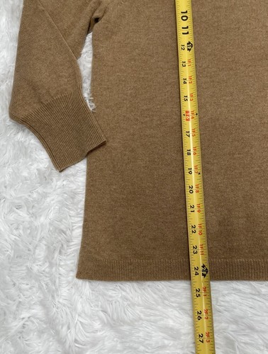 Maglione donna J Crew 100% cashmere taglia L grande marrone marrone chiaro manica lunga morbido - Foto 6 di 7