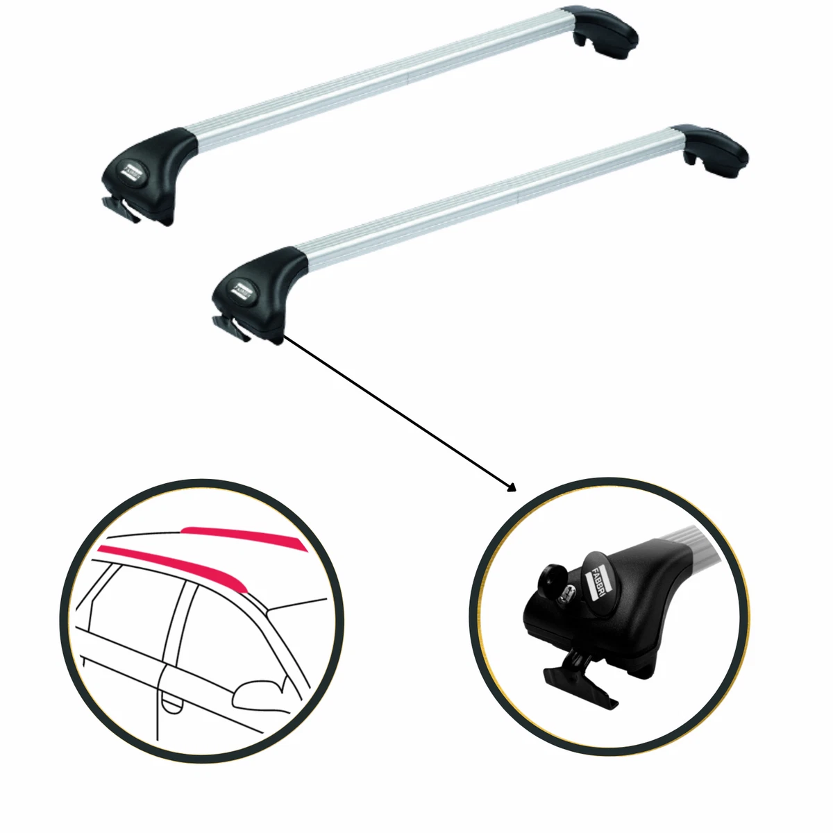 Silver Roof Rack For Seat Altea XL Freetrak Leon ST Ibiza for flush rails 6700