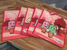 5  New Thrifty Ice Cream Reusable 2 Sided Shopping Bag with Tags  LOT OF 5