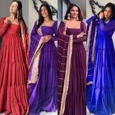 GOWN SALWAR KAMEEZ PAKISTANI INDIAN WEDDING PARTY WEAR DRESS BOLLYWOOD SUIT NEW