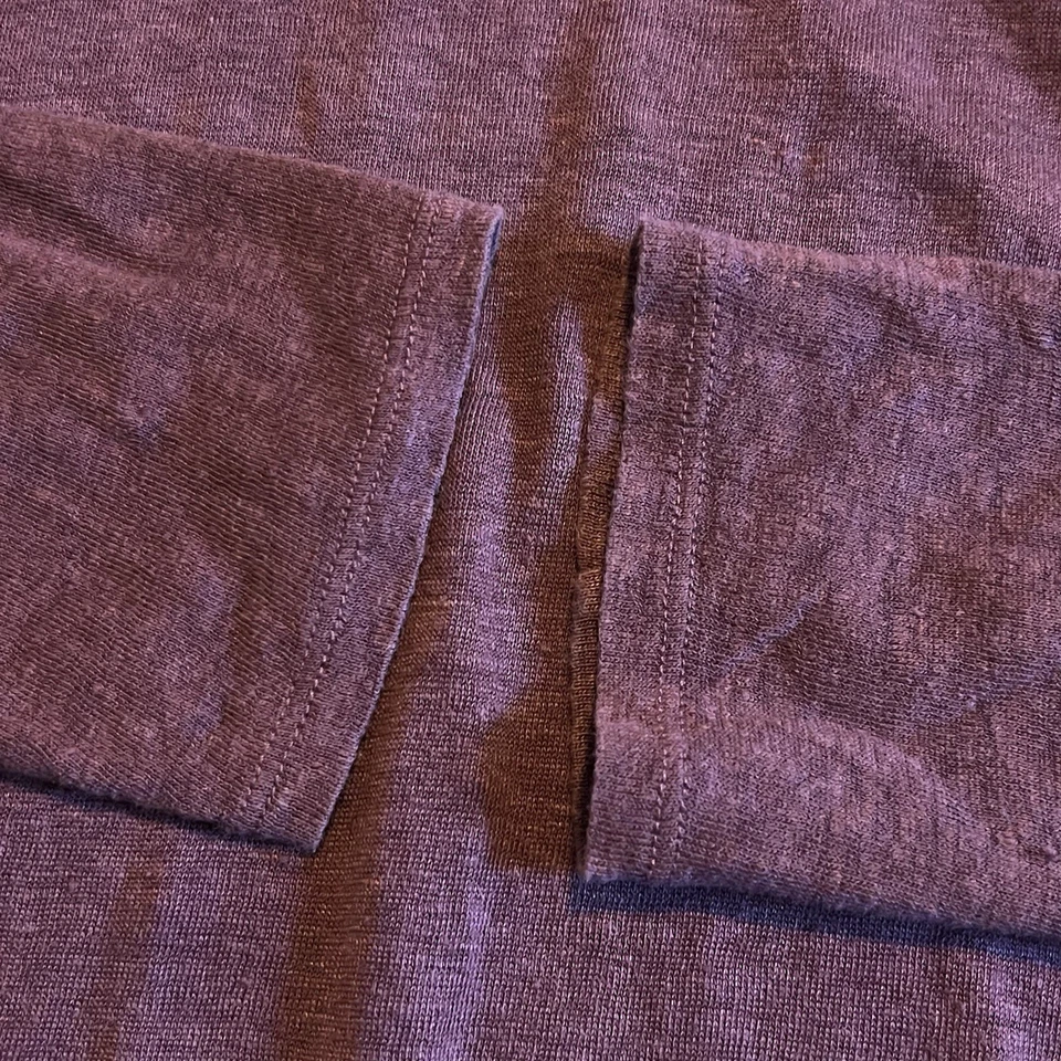 Top manga larga Eileen Fisher 100 % lino orgánico borgoña para mujer XS calce relajado Foto 4 de 4