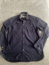 Paul Smith Jeans Shirt Men’s Medium Long Sleeve Blue Stars Tailored Fit