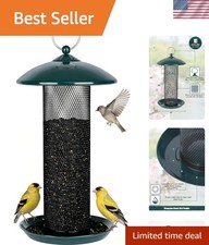 Beautiful Green Mesh Tube Bird Feeder - Perfect for Goldfinches  Chickadees