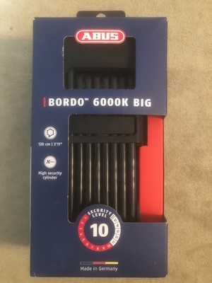 unbenutztes ABUS Fahrrad Faltschloss BORDO 6000K BIG Level 10 Länge 120cm