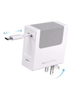 Retractable Wall Charger Block, 35W PD Fast USB Charger with Retractable -Cab...