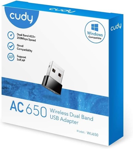 Cudy AC 650Mbps USB WiFi Adapter for PC, 5GHz/2.4GHz Wireless Dongle, WiFi USB, - Picture 3 of 8