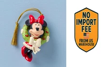 Lenox 2025 Minnie Mouse Wreath Ornament Made of porcelain