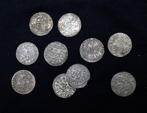 Set of 7 Billon Coins Schilling Swedish Empire Christina 1632-1654 🇸🇪