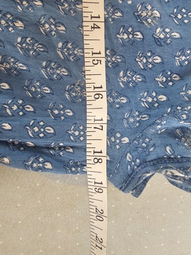 Vintage East with Anokhi Indian Blue Indian Hand Block Printed Dress Size 8 - Picture 9 of 12